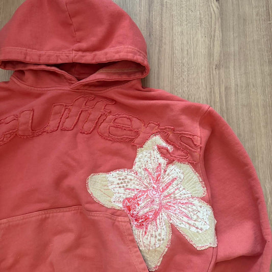 Grayline Coral Flower Patchwork Hoodie