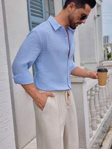 Grayline Men's Striped Beach Button Down