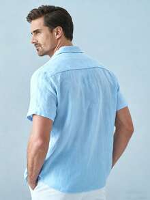 Grayline Men's Baby Blue Short Sleeve Hawaiian Button Down Pocket
